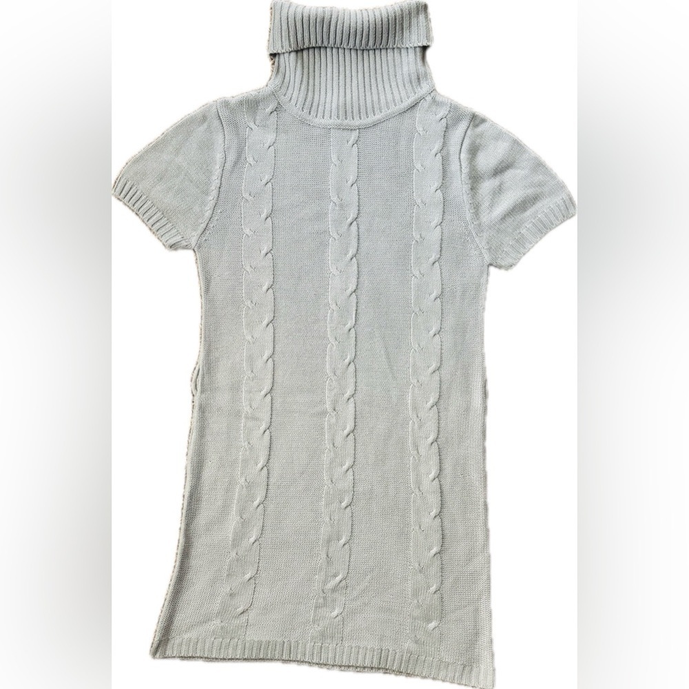 NWT Vintage Y2K Deadstock Deb Cableknit sweater dress  tunic - Gray- Medium